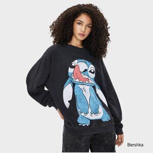 Disney Stitch Graphic Sweatshirt Hang Ten Black Size S